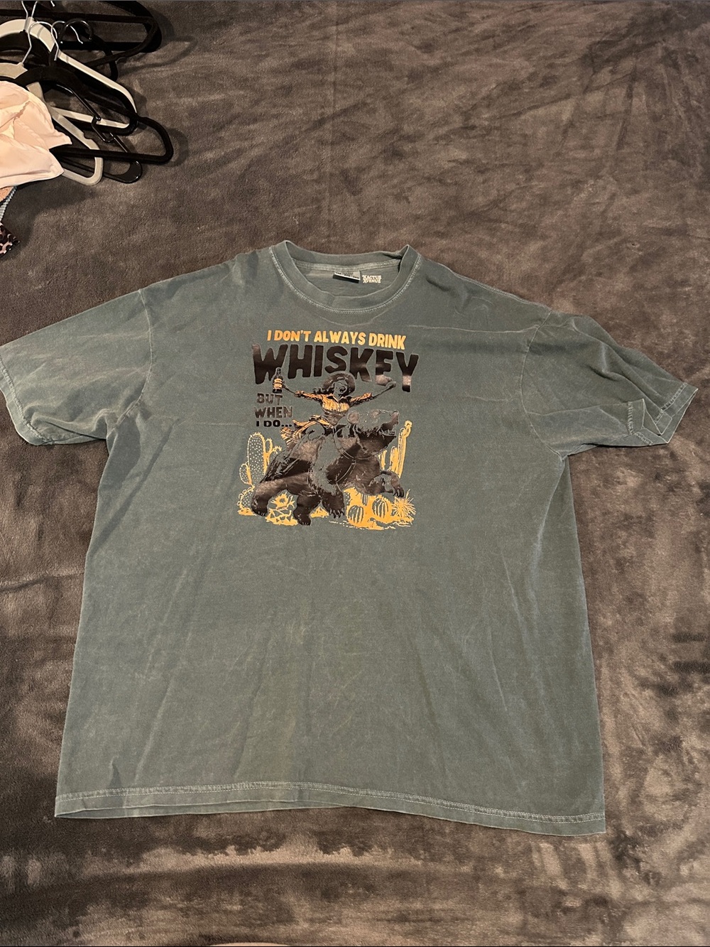 Comfort Colors Men's Faded Teal Graphic Whiskey Tee